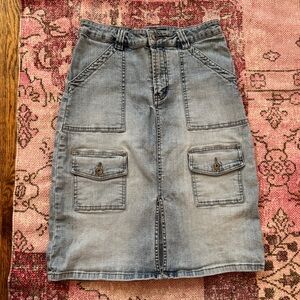 Vintage Y2K Santana Jeans multi pocket stretch denim skirt - fits like 28